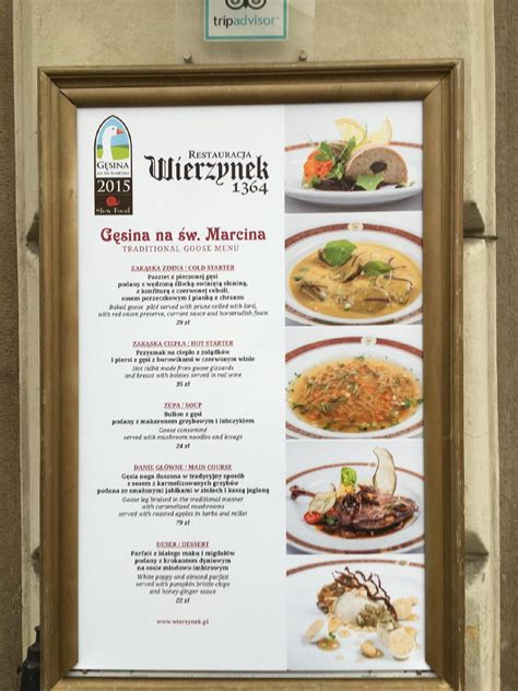 wierzynek menu ceny|Menu at Restauracja Wierzynek pub & bar, Kraków